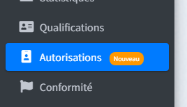 Création d'une autorisation Aerogest-Logbook