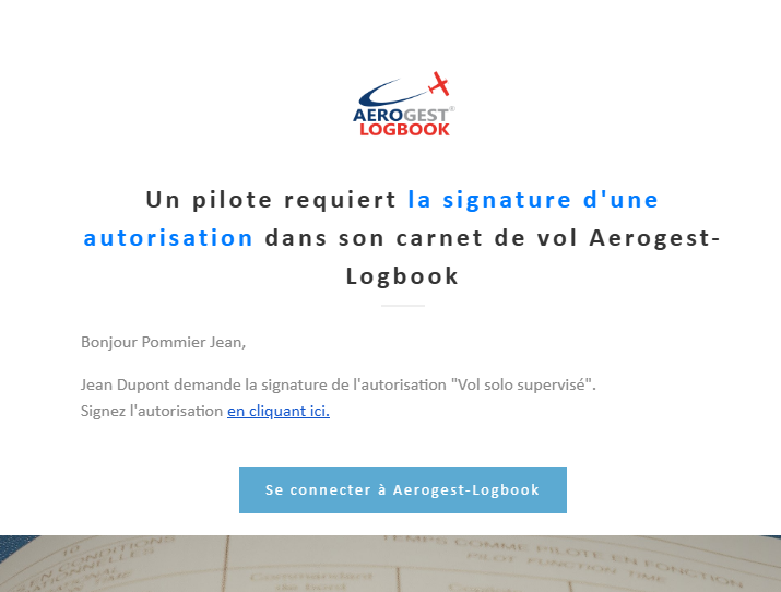 Demande de signature Aerogest-Logbook