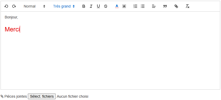 Nouvel éditeur de texte des emails groupés