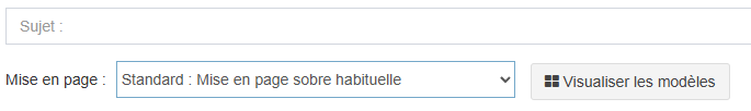 Choix de la mise en page d'un email groupé