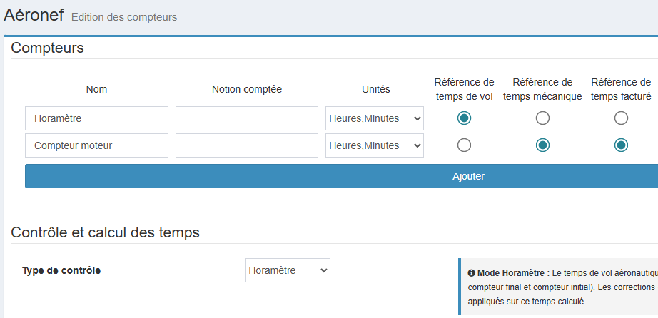 Configuration de la référence de temps facturé sur un compteur