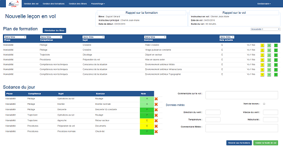 Gestion des formations avec le livret de progression Aerogest en ligne