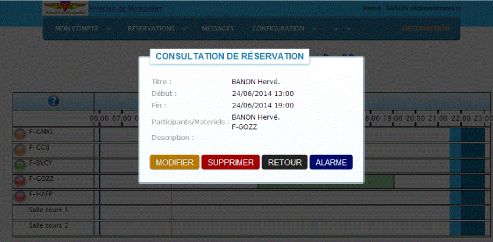 Création d'une réservation par simple cliquer-glisser'