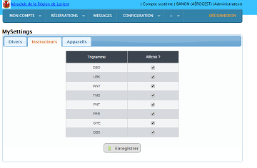 Sur Aerogest-Réservation, les plannings appareils (avions, ulm, hélicoptères,...) sont hautement configurable.