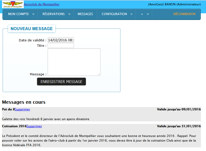 Messages aéroclub