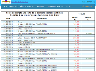 Consultez votre solde pilote sur votre compte aéroclub directement depuis Aerogest-Réservation